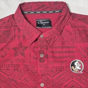 Chiliwear Florida State Seminoles Button Up Shirt Red Tribal XL FSU